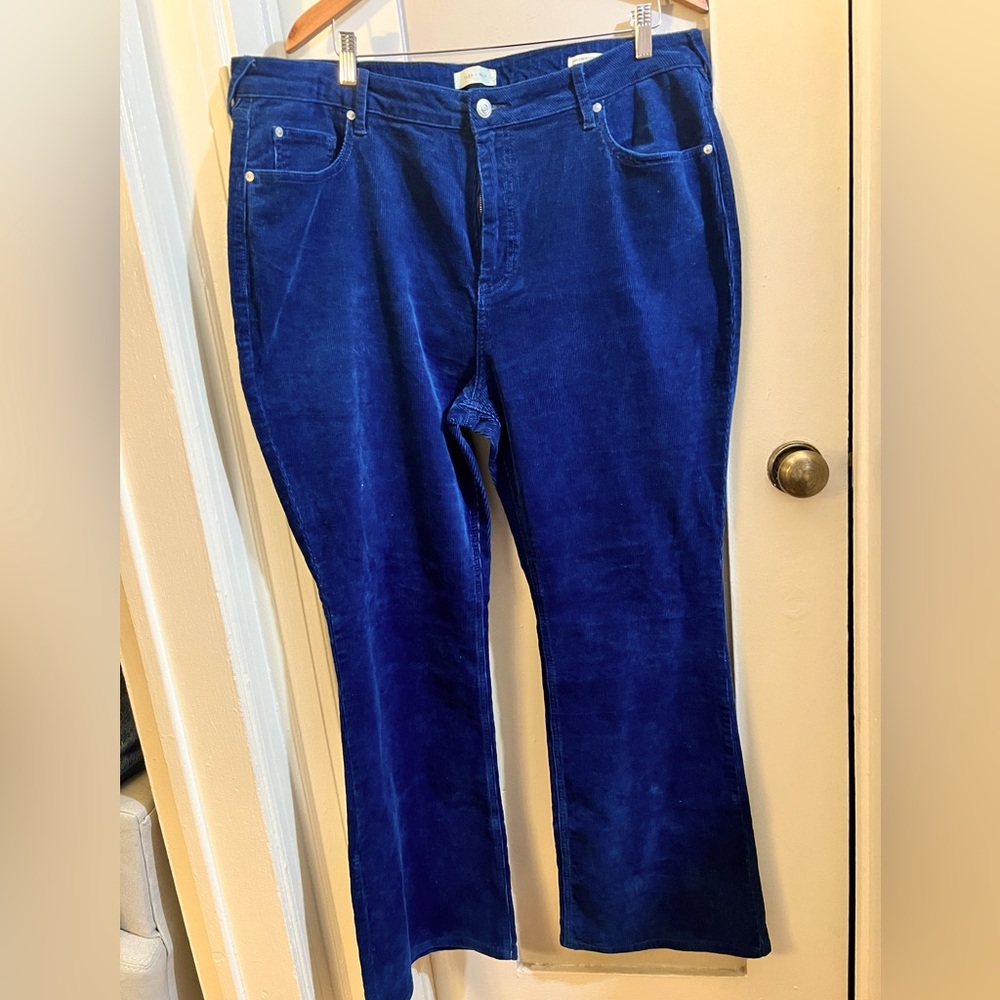 Cleo + Wolf Indigo Corduroy Flares 34x32L
